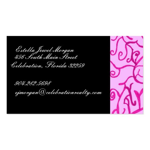 Pink Scrolls Business Card Templates
