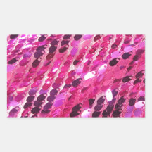 Pink Sequins Sparkle Customize add Text Fashion Rectangle Sticker