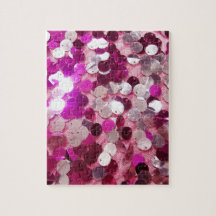 Pink Sequins Sparkles Fashion Customize w/ Text Puzzle