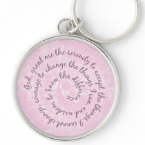 Pink Serenity Prayer Keychain - Customized by KrispysKingdom Pink Serenity Prayer Keychain - Customized