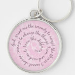 Pink Serenity Prayer Keychain - Customized