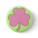 Pink Shamrock Button