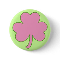 Pink Shamrock Button by teeboutique Pink Shamrock Button