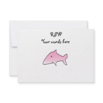 Pink shark personalized announcements