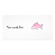 Pink shark photo card