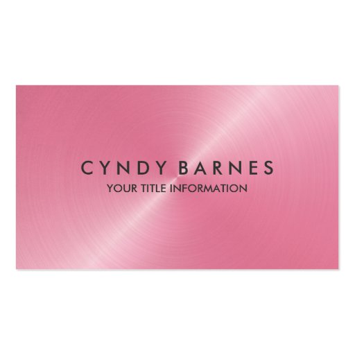Pink Sheen Business Card (front side)