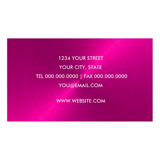 Pink Sheen Business Card (back side)