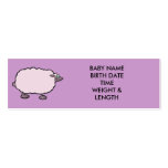 Pink Sheep, BABY NAMEBIRTH DATETIMEWEIGHT & LENGTH business cards