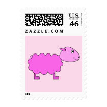 Pink Sheep Postage Stamp