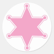 Pink Sheriff Badge Sticker