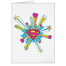 Pink Shield with hearts Greeting Card
