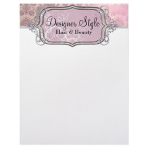 Pink Shimmer Damask Letterhead