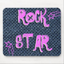 Pink Shooting Star Rock Star Mousepad mousepads