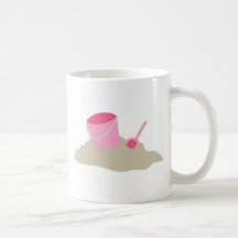 Pink Shovel and Pail Coffee Mugs