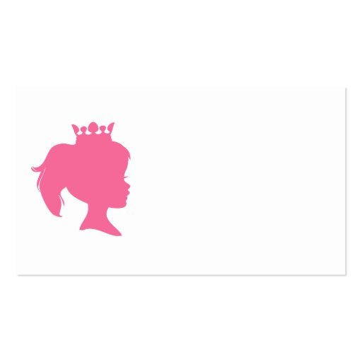 Pink Silhouette Princess T-shirts and Gifts Business Card (back side)