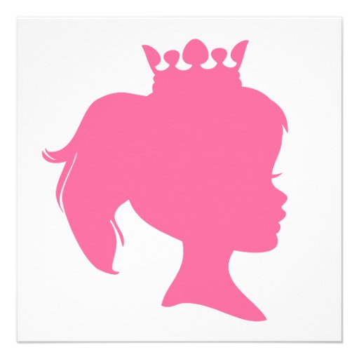 Pink Silhouette Princess T-shirts and Gifts Personalized Invites