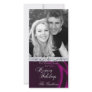 Pink Silk Happy Holiday Silver Photo Card