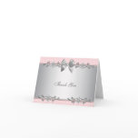 Pink Silver Baby Shower Gift Thank You Card