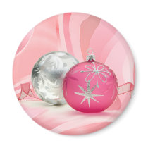 PINK & SILVER ORNAMENTS by SHARON SHARPE magnets by sharonsharpe PINK & SILVER ORNAMENTS by SHARON SHARPE magnets
