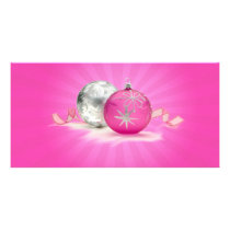 PINK & SILVER ORNAMENTS by SHARON SHARPE photo cards