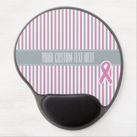 Pink & Silver Stripes custom mousepad Gel Mousepad