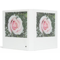 Pink Single Rose Scratched and Faded Vinyl Binders