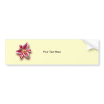 Pink Single Stargazer Lily Bumper Sticker