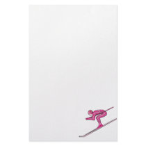 Pink Ski Fast Stationery Design