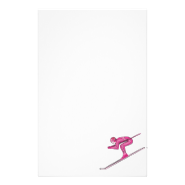 Pink Ski Fast Stationery Design