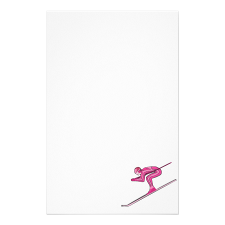 Pink Ski Fast Stationery Design