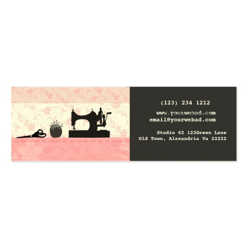 Pink Skinny Handmade Business Card Template (back side)