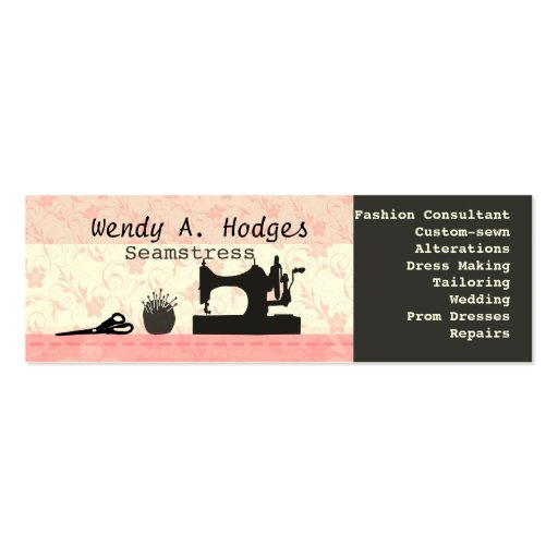 Pink Skinny Handmade Business Card Template (front side)