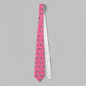 Pink Skull and Crossbones Neck Tie