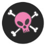 Pink Skull and Crossbones Stickers