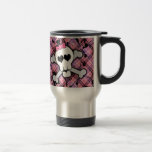 Pink Skull and Crossbones with Hearts and Bow Coffee Mugs