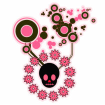 Pink Skull and Flower Circles photo sculptures by doonidesigns Pink Skull and Flower Circles photo sculptures