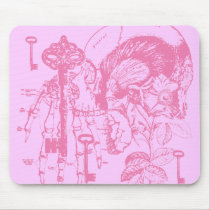 Pink Skull and Key Collage mousepads by evilinpink Pink Skull and Key Collage mousepads