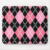 Pink Skull Argyle mousepads by evilinpink Pink Skull Argyle mousepads