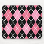 Pink Skull Argyle Mouse Pad