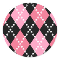 Pink Skull Argyle stickers by evilinpink Pink Skull Argyle stickers