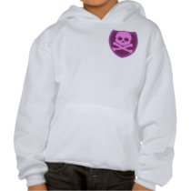 Pink Skull Badge 2-Sided Kids' Hoodies