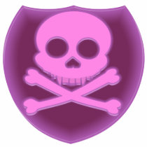 Pink Skull Badge 2-Sided Women's Shirts