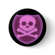 Pink Skull Badge Buttons