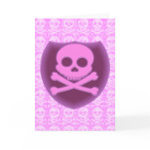 Pink Skull Badge Cards