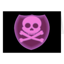 Pink Skull Badge Cards