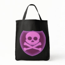 Pink Skull Badge Dark Bags
