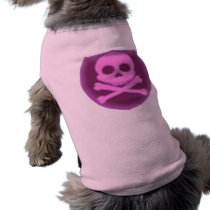 Pink Skull Badge Dog Shirts