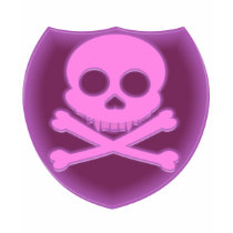 Pink Skull Badge Kids' Shirts