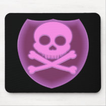 Pink Skull Badge Mouse Pad