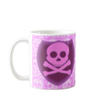 Pink Skull Badge Mugs
